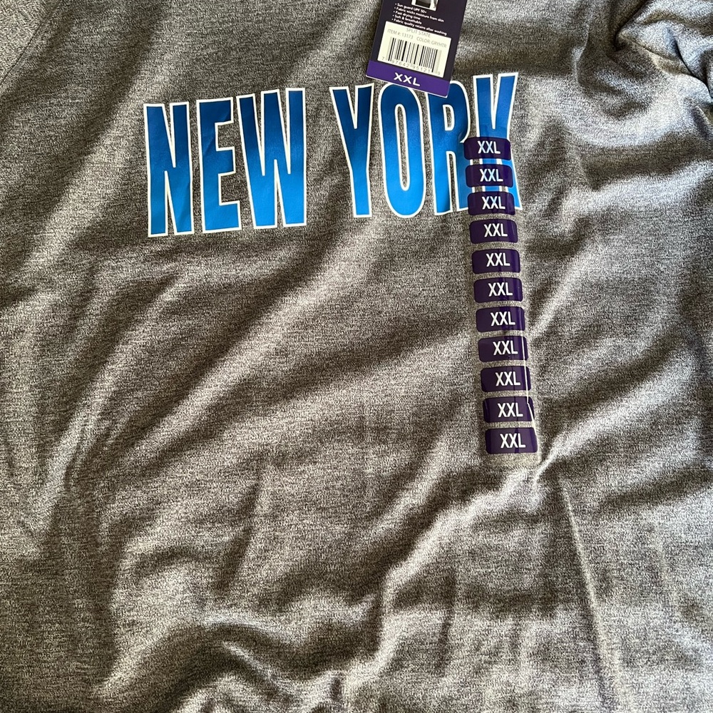 XXL Long sleeve  New York shirt with blue decals NEVER WORN still has tags